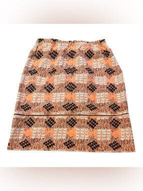 Marni Coral Peach Printed Pencil Skirt
